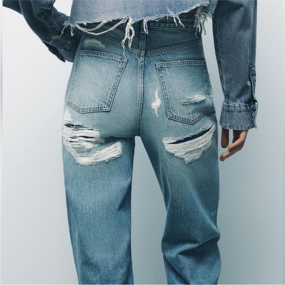 Zara Distressed Blue Jeans